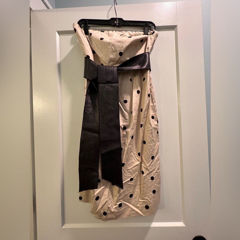 J. Crew strapless polka dot dress, size 6